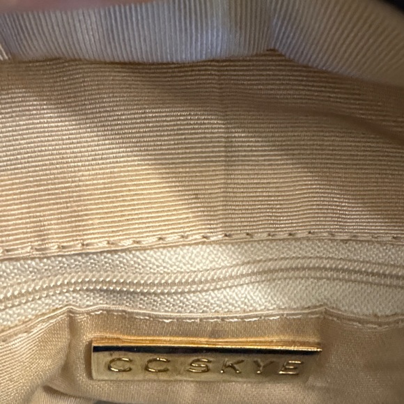 CC Skye Glossy Navy Blue Tote with Gold Accents - Picture 3 of 7